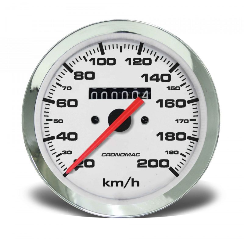 Velocímetro 100mm Mecânico 200kmh Croma - Branco W 0.5