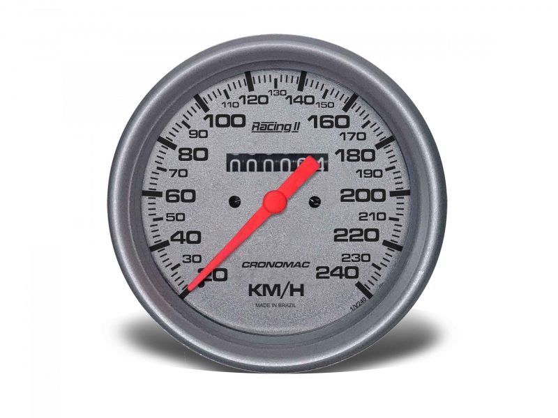 Velocímetro Mecânico 100mm 240kmh Racing II W 0.5