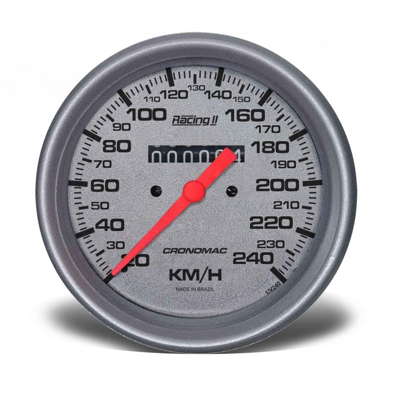 Velocímetro Mecânico 100mm 240kmh Racing II W 0.5