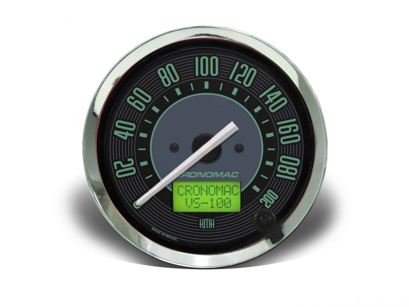 Velocímetro 100mm Elétrico 200km/h Display Digital VW Verde