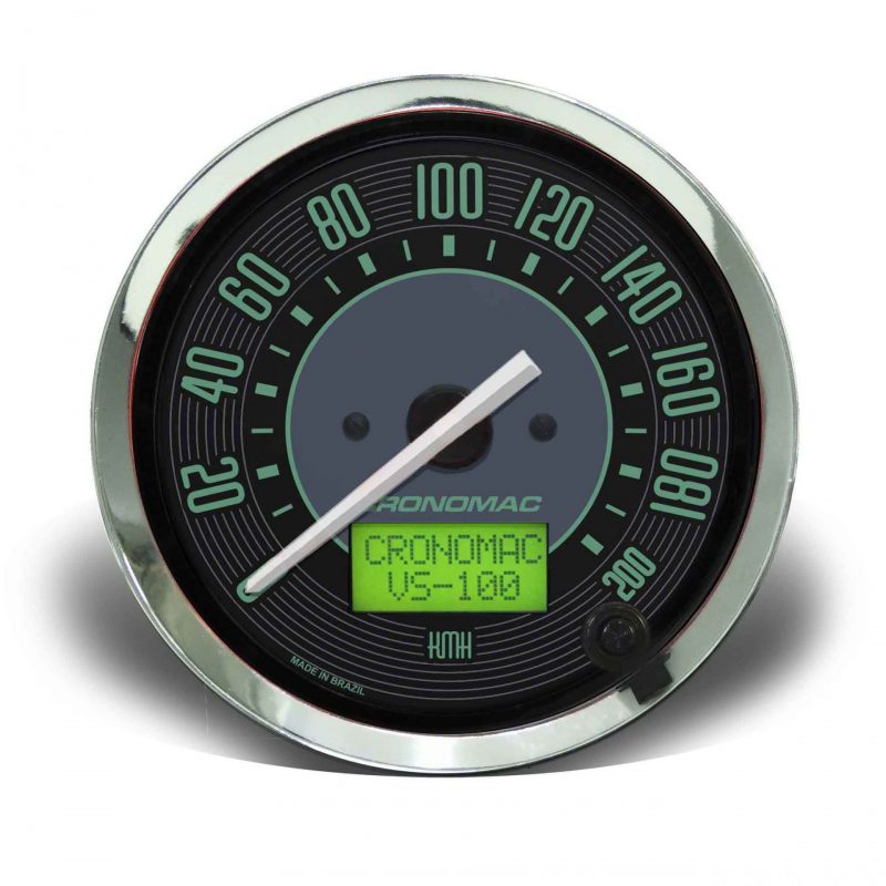 Velocímetro 100mm Elétrico 200km/h Display Digital VW Verde
