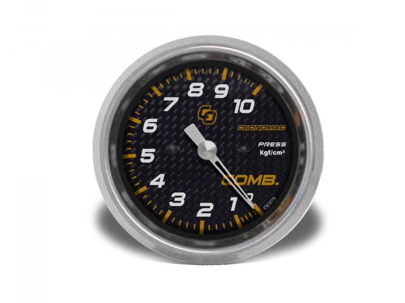 Manômetro Pressão Combustível 60mm Mecânico 10kg CARBONO