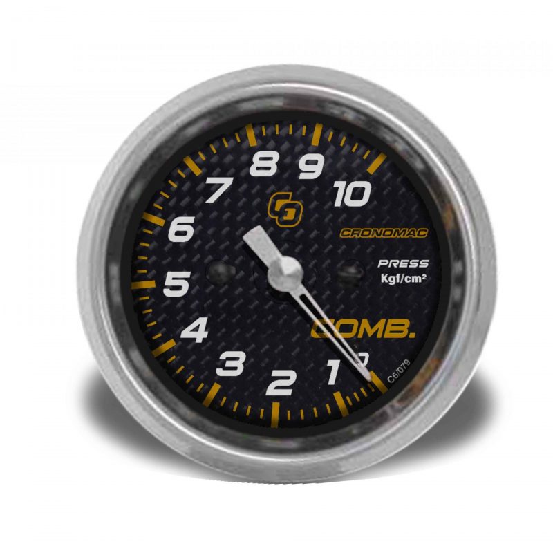 Manômetro Pressão Combustível 60mm Mecânico 10kg CARBONO
