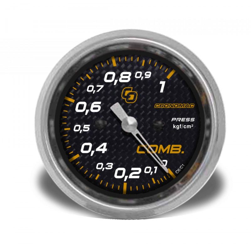Manômetro Pressão Combustível 60mm Mecânico 1kg CARBONO