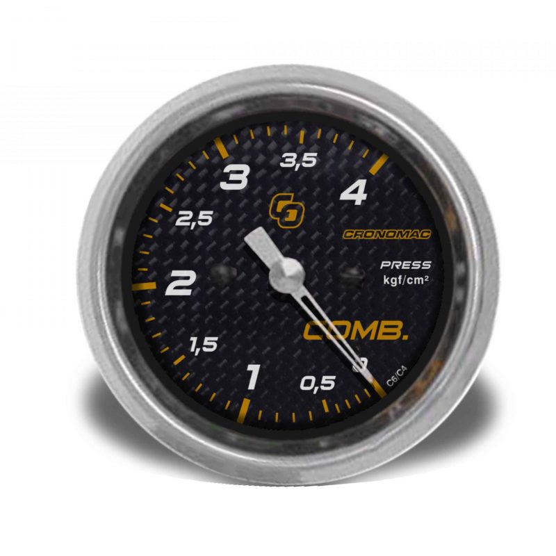 Manômetro Pressão Combustível 60mm Mecânico 4kg CARBONO