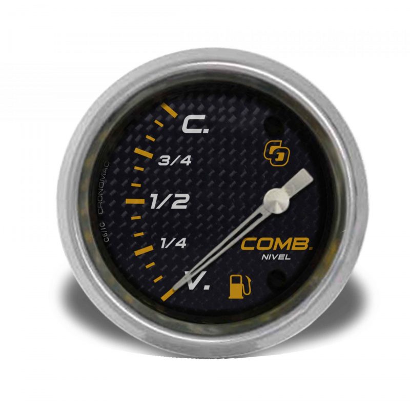 Indicador de Nível de Combustível 60mm Elétrico Carbono