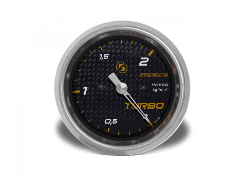 Manômetro Pressão Turbo 60mm Mecânico 2kg Carbono