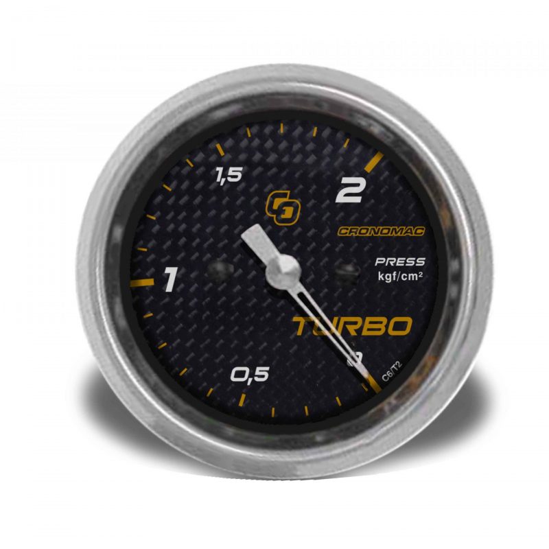 Manômetro Pressão Turbo 60mm Mecânico 2kg Carbono