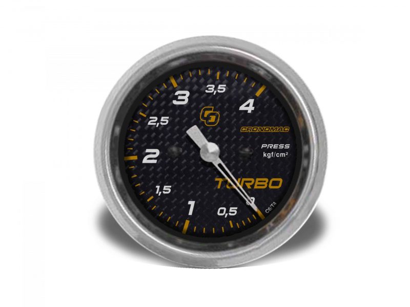 Manômetro Pressão Turbo 60mm Mecânico 4kg Carbono