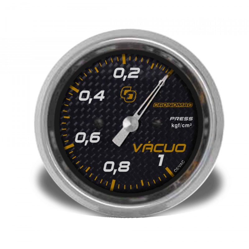 Manômetro Vácuo 60mm Mecânico Carbono