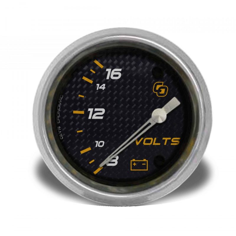Voltímetro 60mm 12V Carbono