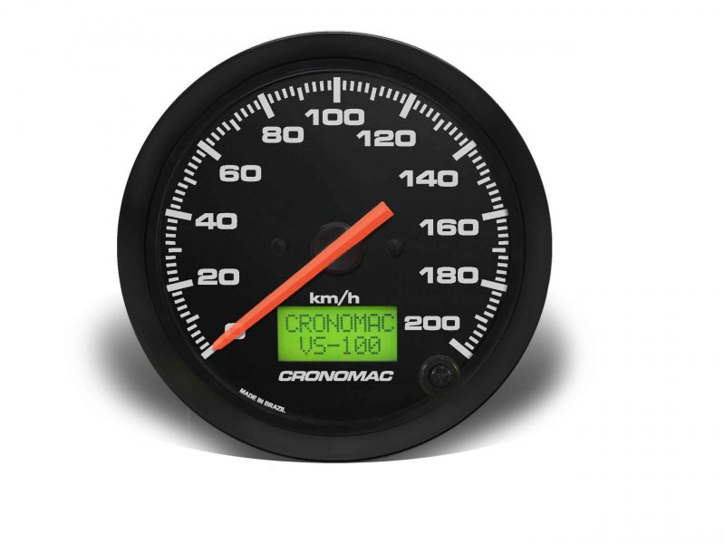 Velocímetro 100mm Eletrônico 200kmh Display Digital Street - Preto
