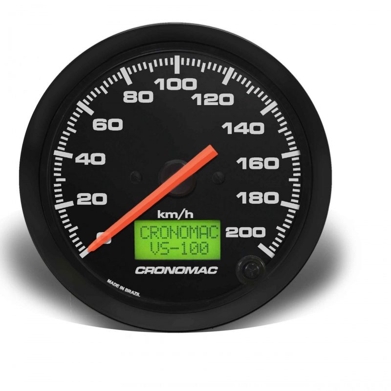 Velocímetro 100mm Eletrônico 200kmh Display Digital Street - Preto