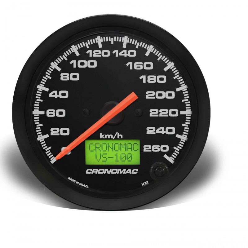 Velocímetro 100mm Eletrônico 260kmh Display Digital Street - Preto