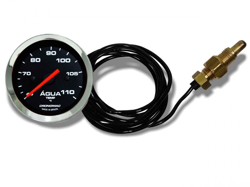Termômetro Mecânico 52mm Água 5 metros Croma Preto - Image 2