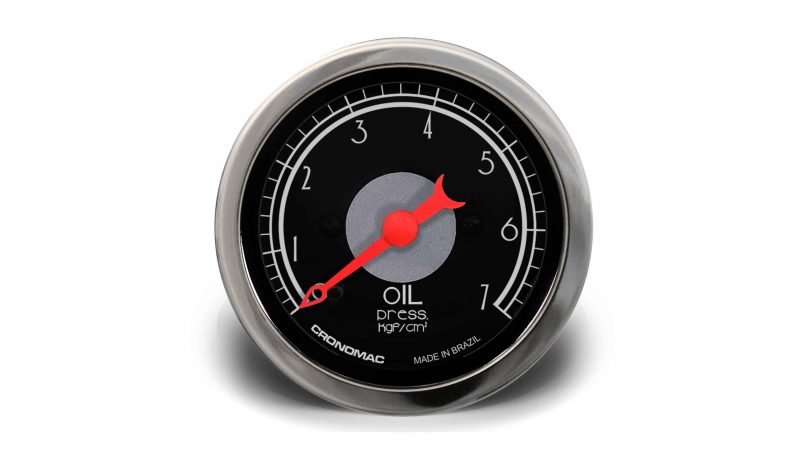 Manômetro Óleo 52mm Mecânico 7kg HOT Black