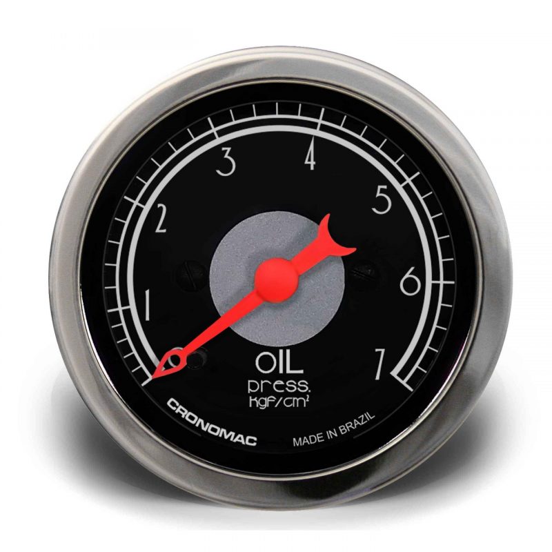 Manômetro Óleo 52mm Mecânico 7kg HOT Black