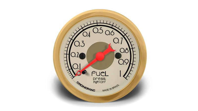 Manômetro Pressão Combustível 52mm Mecânico 1kg HOT Gold