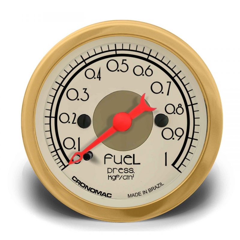 Manômetro Pressão Combustível 52mm Mecânico 1kg HOT Gold