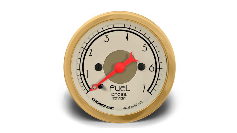 Manômetro Pressão Combustível 52mm Mecânico 7kg HOT Gold