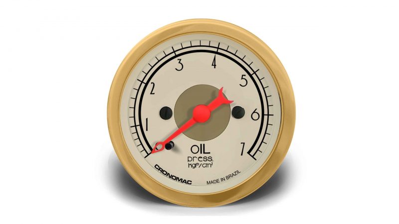 Manômetro Óleo 52mm Mecânico 7kg HOT Gold