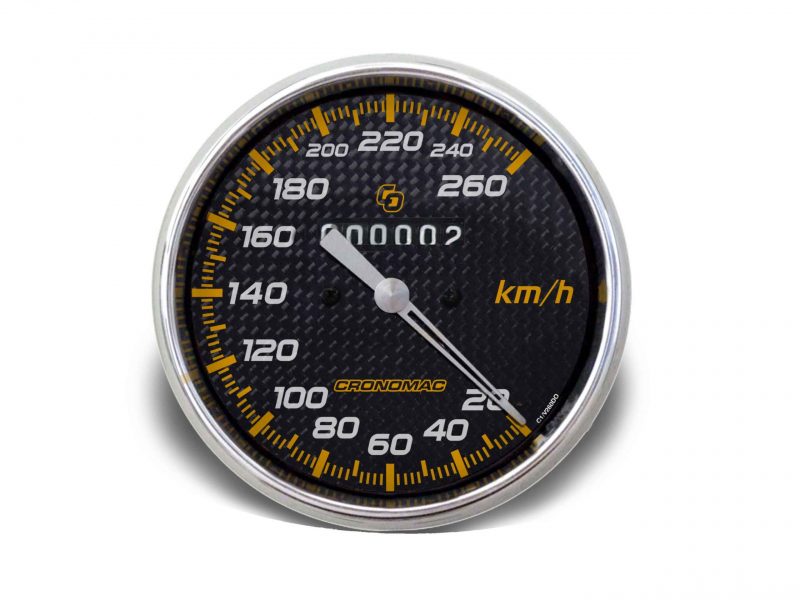 Velocímetro 100mm Mecânico 260kmh Carbono W 0.5