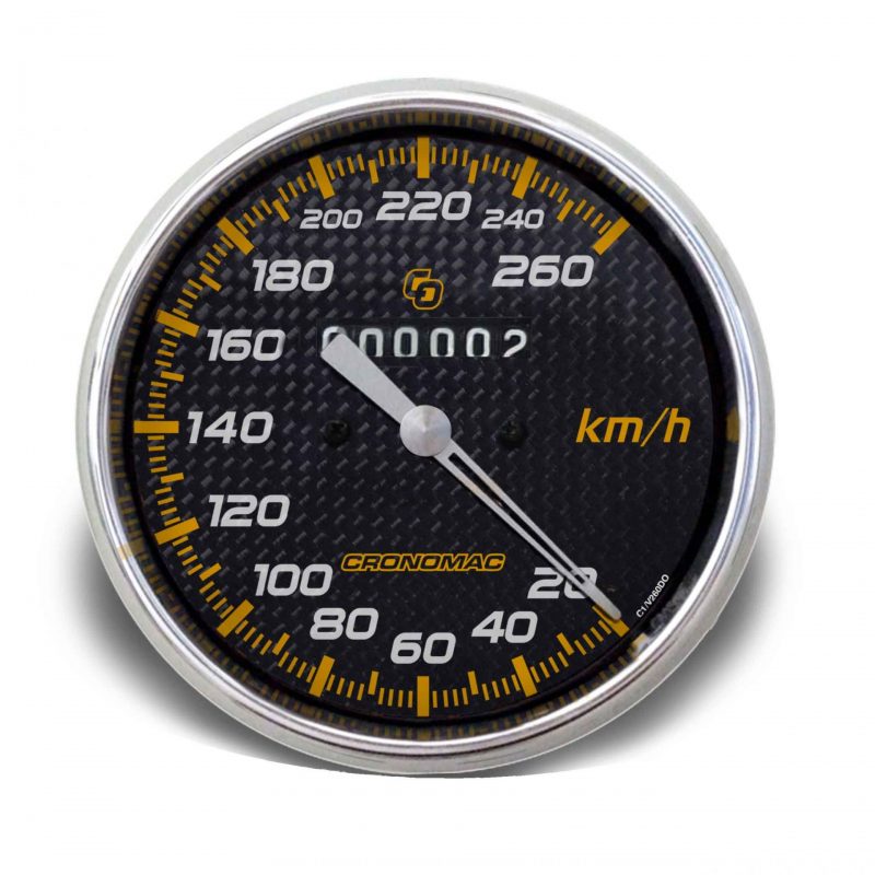 Velocímetro 100mm Mecânico 260kmh Carbono W 0.5