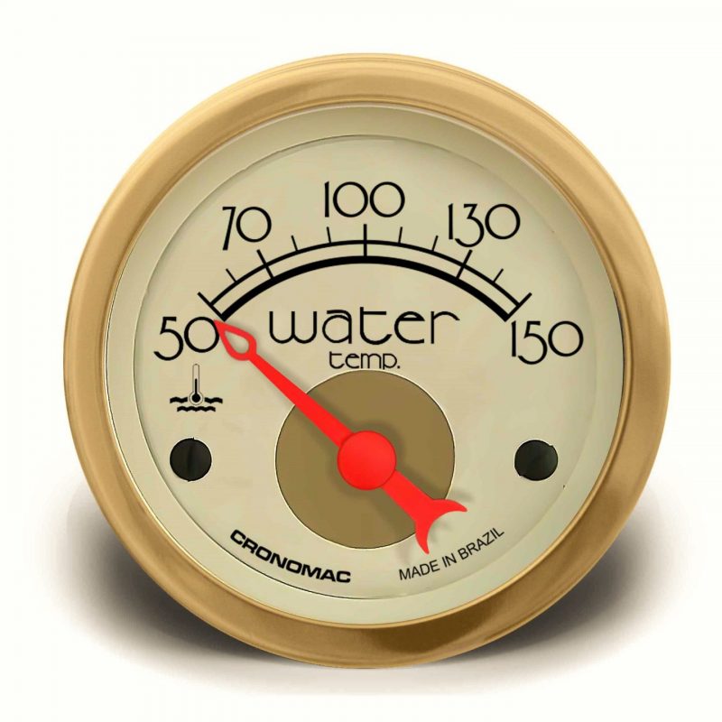 Termômetro Elétrico 52mm Água HOT Gold