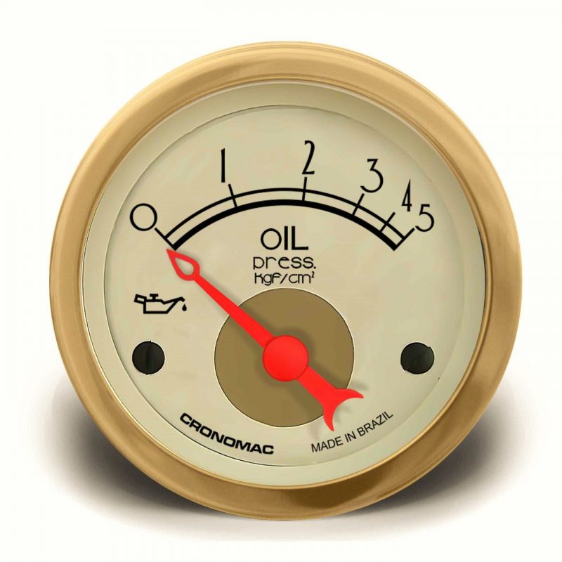Manômetro Óleo 52mm Elétrico 5kg HOT Gold