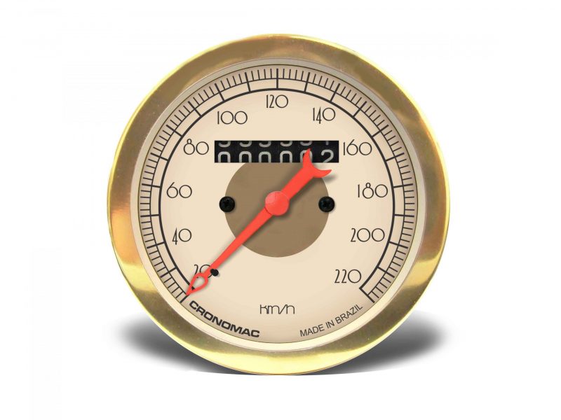 Velocímetro 85mm Mecânico 220kmh HOT Gold W 0.5
