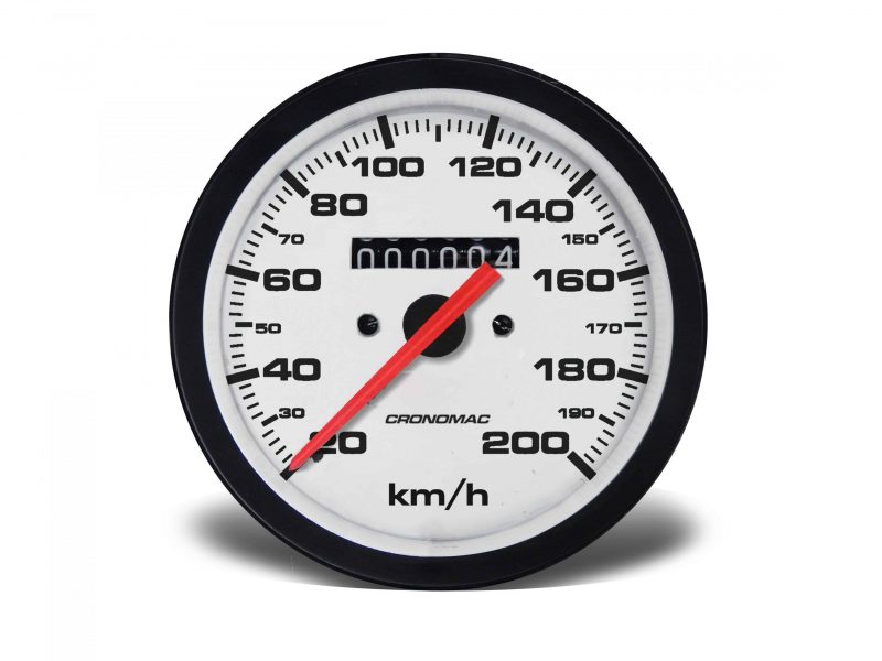 Velocímetro 100mm Mecânico 200kmh Street - Branco W 0.5