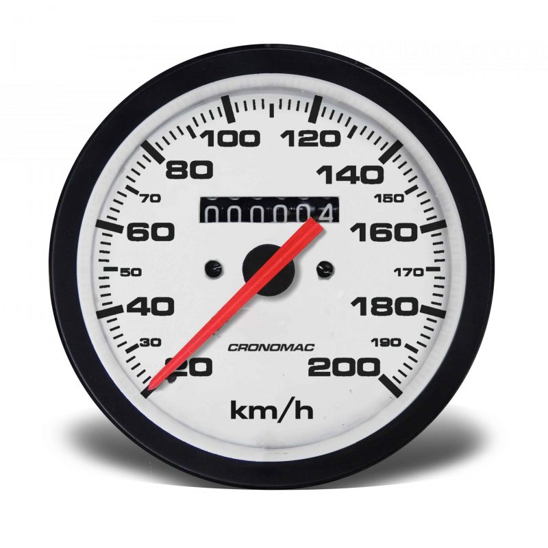 Velocímetro 100mm Mecânico 200kmh Street - Branco W 0.5