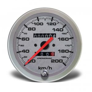 Velocímetro 100mm Mecânico 200kmh  Racing - 2 hodômetros W 0.5