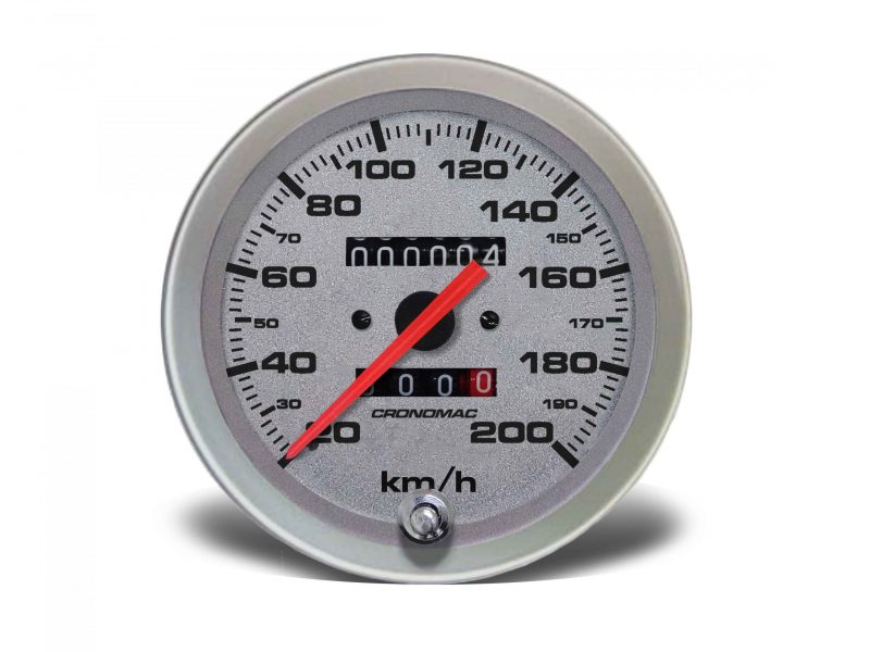 Velocímetro 100mm Mecânico 200kmh  Racing - 2 hodômetros W 0.5