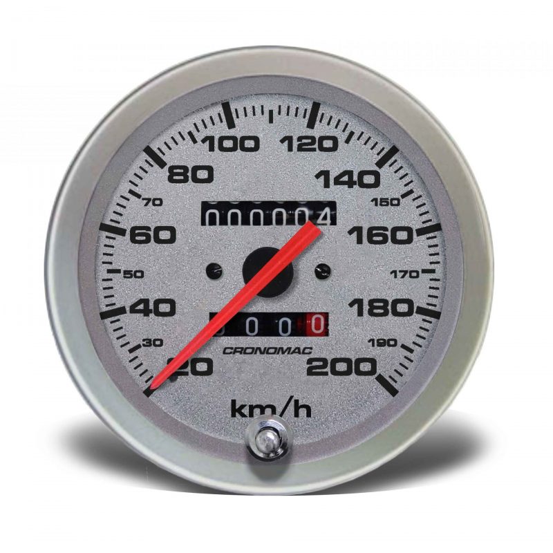Velocímetro 100mm Mecânico 200kmh  Racing - 2 hodômetros W 0.5
