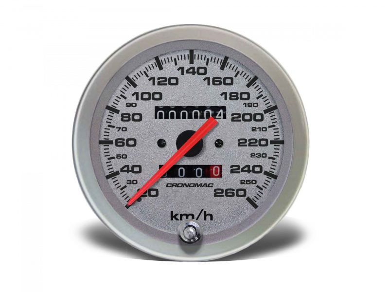Velocímetro 100mm Mecânico 260kmh  Racing - 2 hodômetros W 0.5