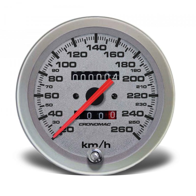 Velocímetro 100mm Mecânico 260kmh  Racing - 2 hodômetros W 0.5