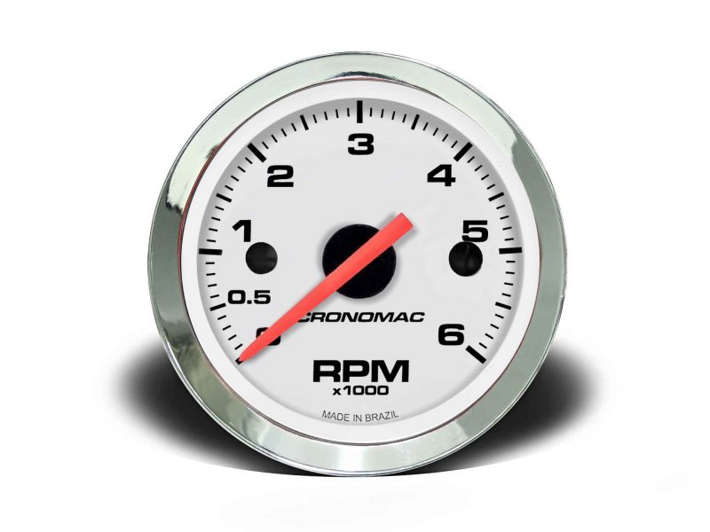 Contagiros 52mm 6.000 RPM DIESEL Croma - Branco