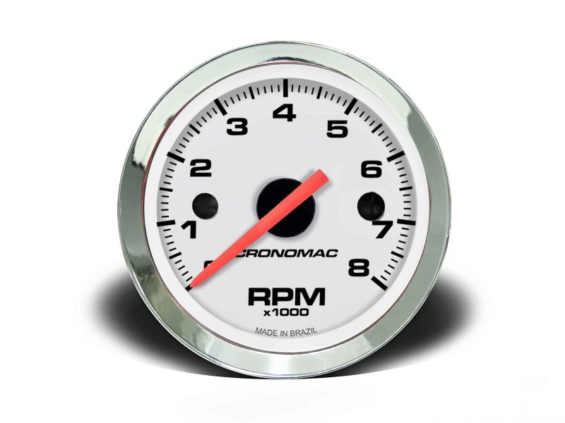 Contagiros 52mm 8.000 RPM Croma - Branco