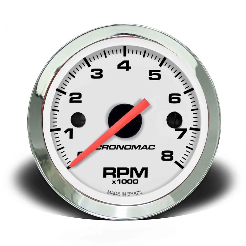 Contagiros 52mm 8.000 RPM Croma - Branco