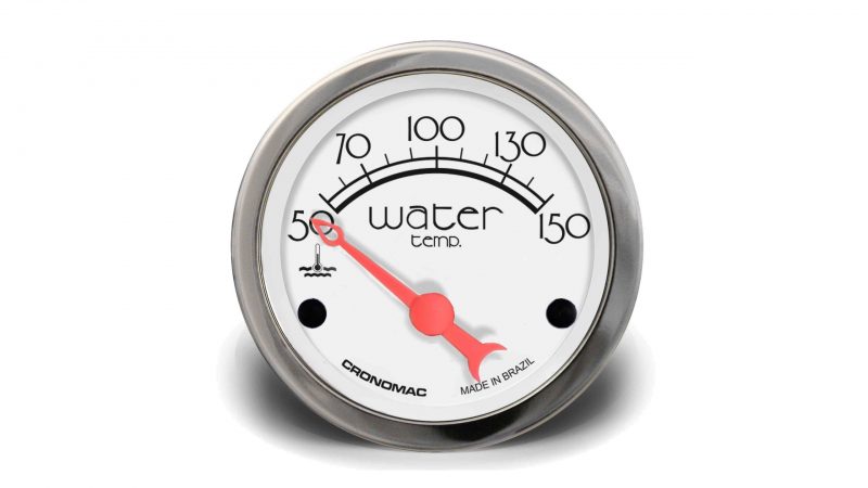 Termômetro Elétrico 52mm Água HOT Silver