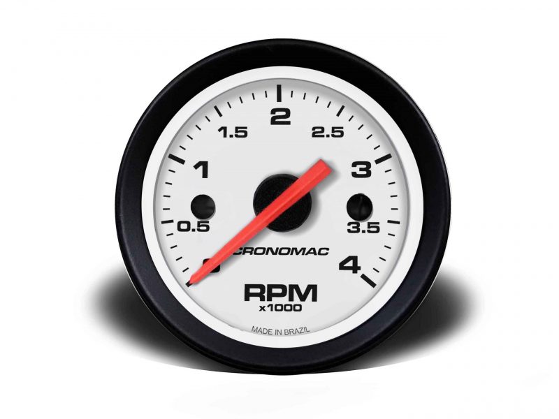 Contagiros 52mm 4.000 RPM DIESEL Street - Branco
