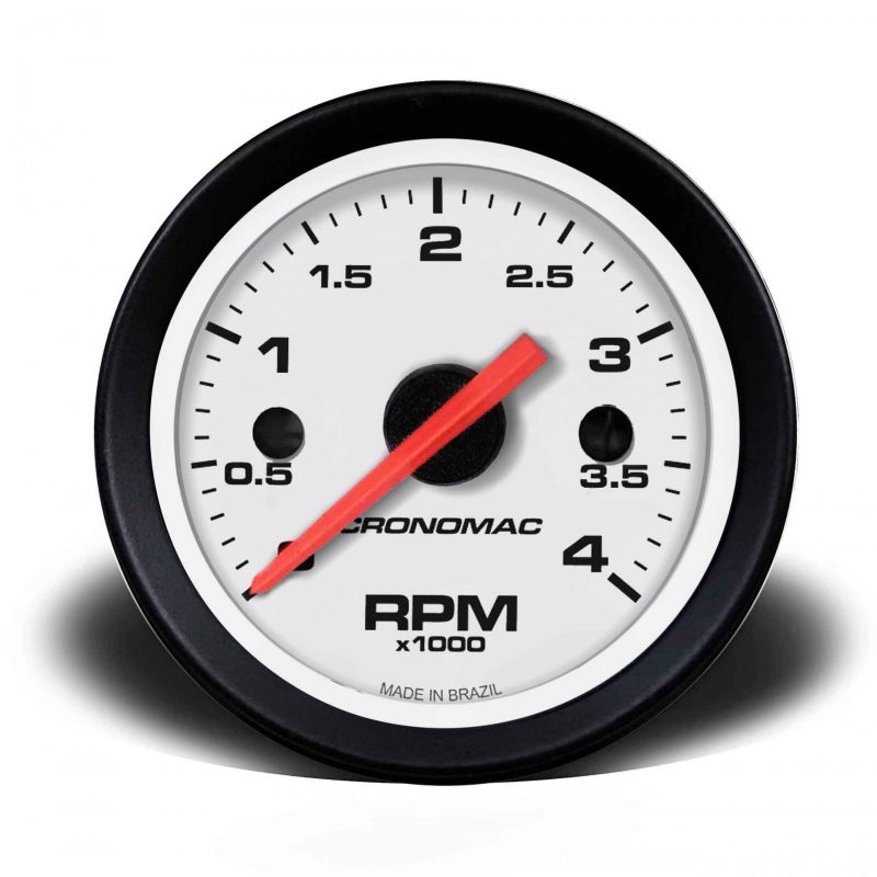 Contagiros 52mm 4.000 RPM DIESEL Street - Branco