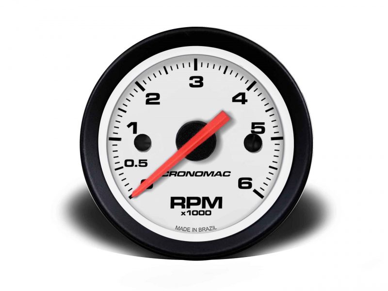 Contagiros 52mm 6.000 RPM DIESEL Street - Branco