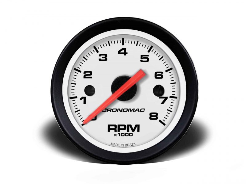 Conta-giros 60mm 8.000 RPM Street - Branco