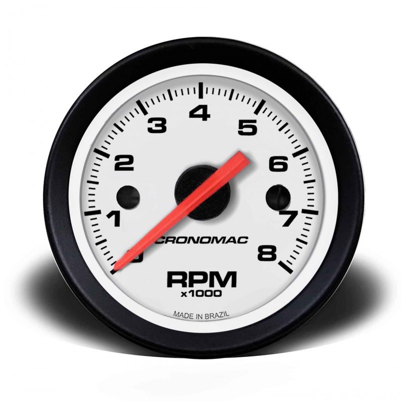 Conta-giros 60mm 8.000 RPM Street - Branco