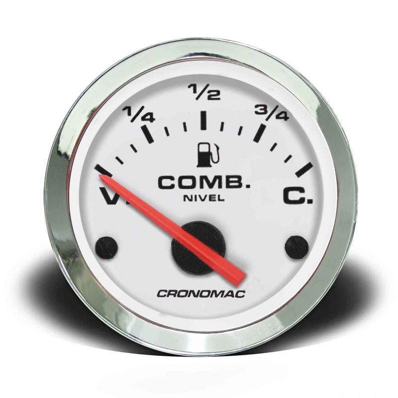 Indicador de Nível de Combustível 52mm Elétrico Croma - Branco