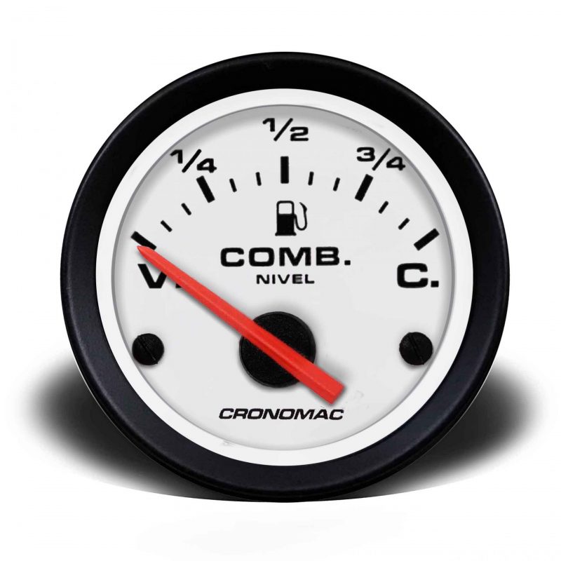 Indicador de Nível de Combustível 52mm Elétrico Street - Branco