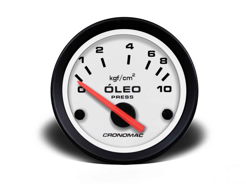 Manômetro Óleo 60mm Elétrico 10kg Street - Branco