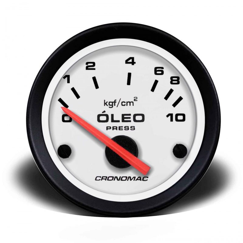 Manômetro Óleo 60mm Elétrico 10kg Street - Branco